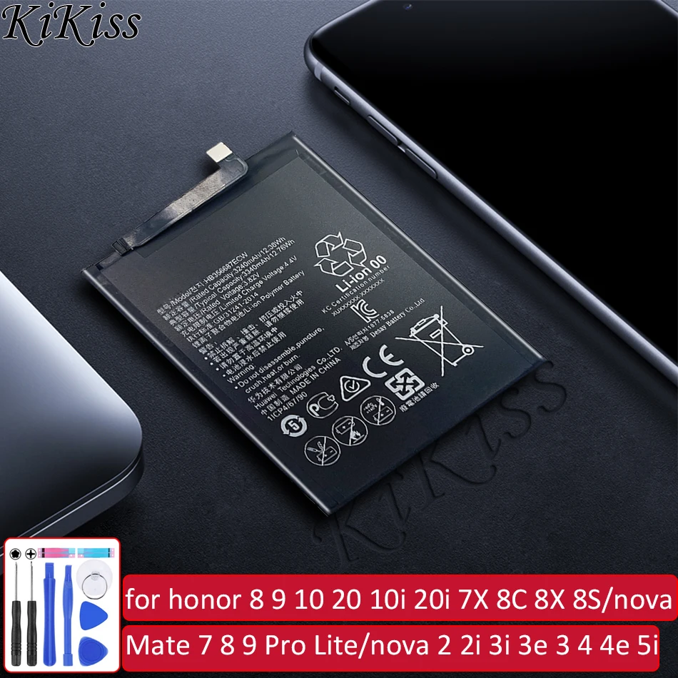 Battery for huawei honor 8 9 10 20 10i 20i 7X 8A 8C 8X 8S/Mate 7 8 9 Pro Lite/nova 2 2i 3i 3e 3 4 4e 5i/nova Lite honor8 lite