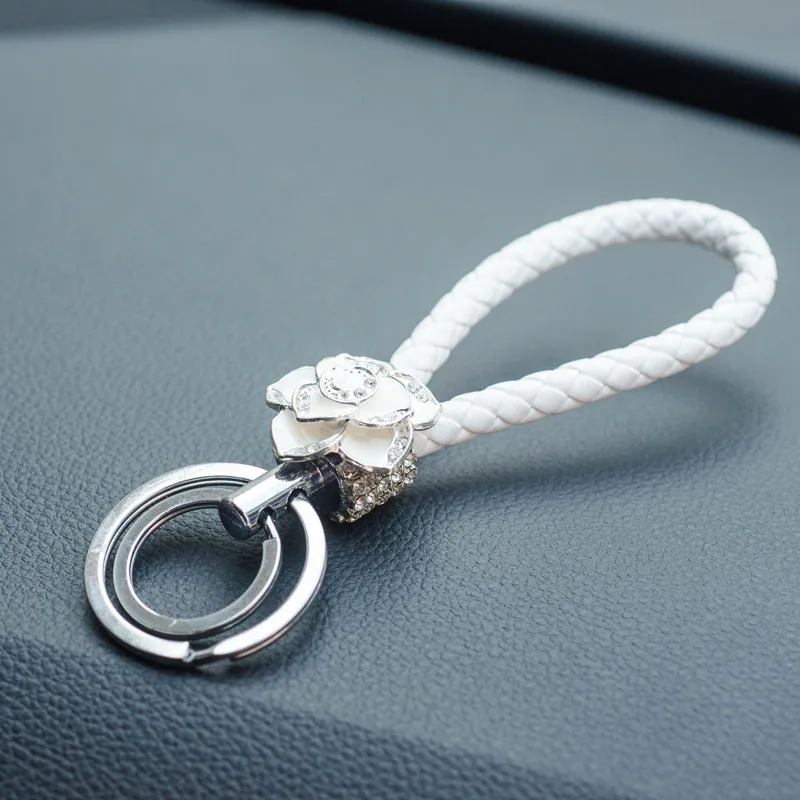 Стильный брелок с изображением дикого цветка Плетеный кожаный шнур цепочка для