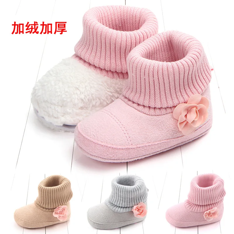 newborn infant winter baby boots warm children kids girl snow shoes red shoes  toddler shoes girl  floral