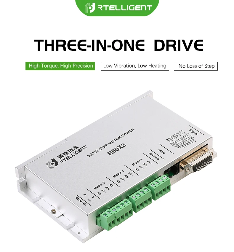 Rtelligent Nema 23 24 Драйвер шагового двигателя R60X3 самостоятельно диски три 2-х фазный мотор с ниже 60 мм шагового двигателя