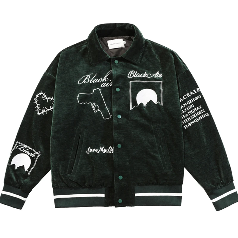 

Куртка мужская осенняя, с абстрактным принтом и вышивкой