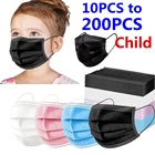 В наличии! 10-200 шт. маски одноразовая маска для лица 3 Слои детская маска фильтр пыль маска для лица для маленьких детей ушной защитная маска