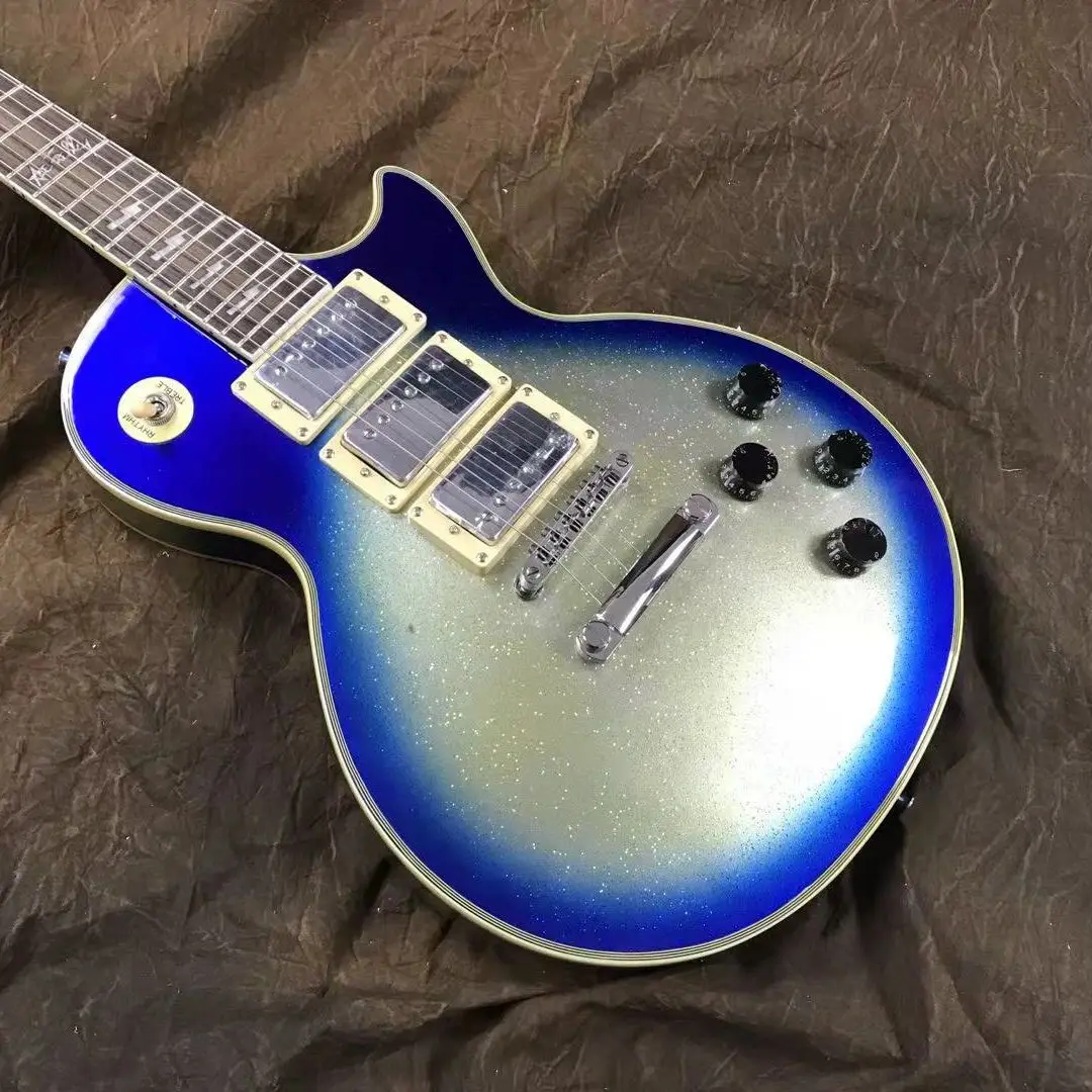 

ACE Version Electric Guitar Blue Circle Silver Color Three Pickups Mahogany Body Free Shipping High Quality Guitarar