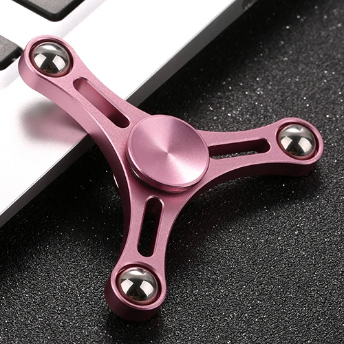 Розовый Забавная игрушка для детей и взрослых, Спиннер Tri-Spinner, металлический Спиннер EDC, Спиннер для детей, антистрессовая игрушка-головоломка J0150 - Цвет: Розовый