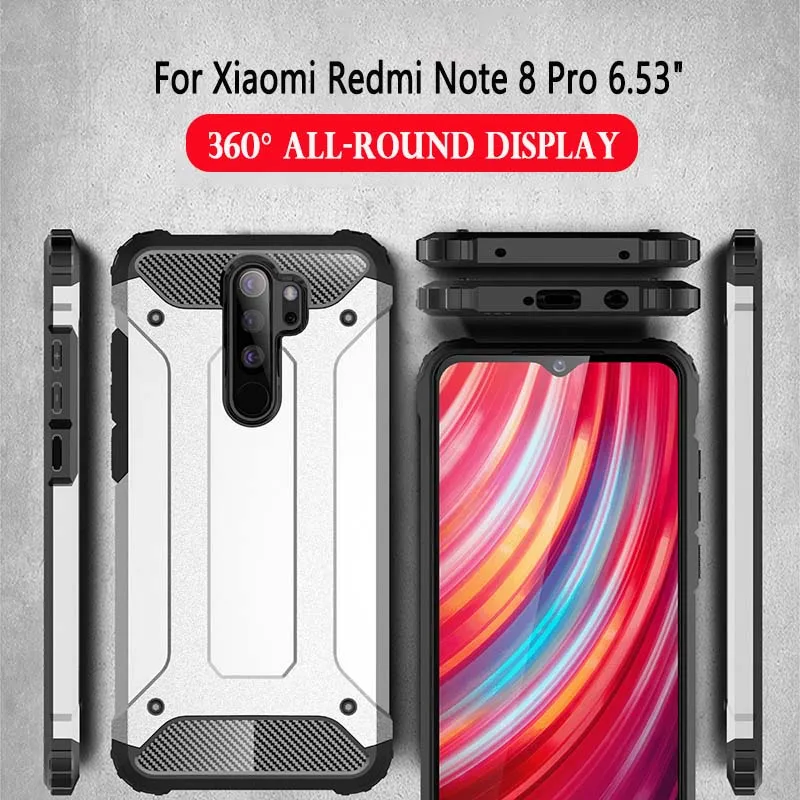 Чехол Red mi Armor для Xiao mi 9 mi 9 8 SE 9T Lite Red mi Note 8 7 6 5 Pro 7S 7A 6A 5A 4x4 Plus GO S2 Hybrid чехол из ПК и силикона - Цвет: Redmi Note 8 Pro