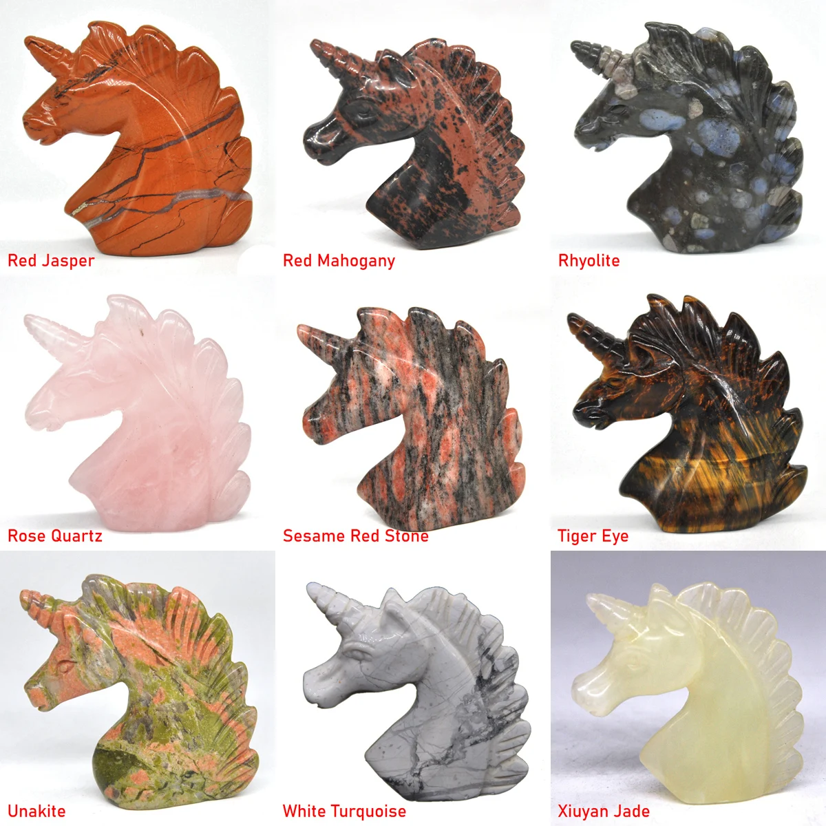 Единорог статуя натуральные камни резные украшения дома исцеления Хрустальная