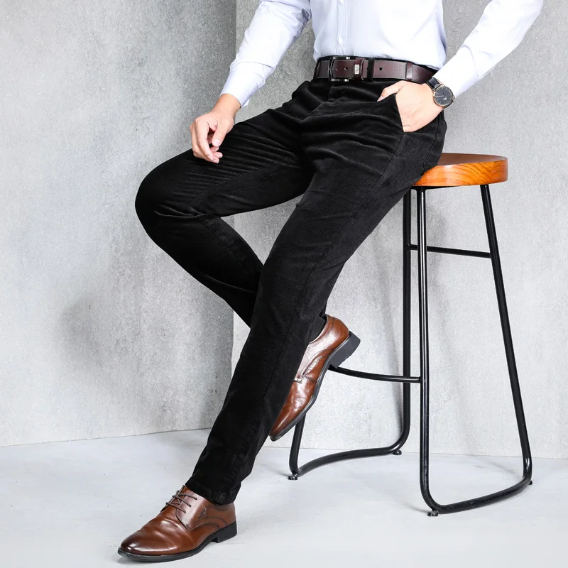 Новинка 2020 вельветовые весенние брюки для мужчин деловые повседневные Прямые