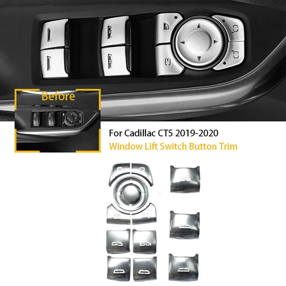 

2019-2020 Button Accessories Cover Alloy Aluminum For Cadillac CT5 Interior