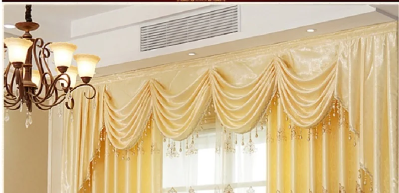 European-style Curtains Gold Crown Embroidered for Living Room Bedroom Tulle Valance Custom | Дом и сад