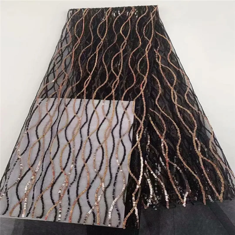 Новинка французское нигерийское Сетчатое кружево с блестками Африканское