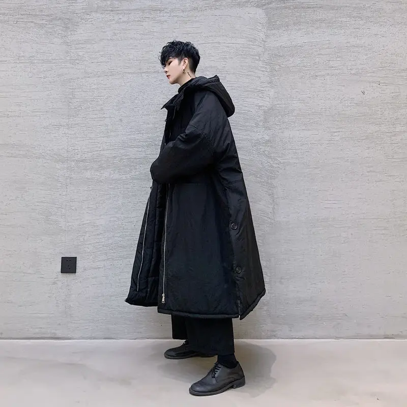 Парка Hybskr Мужская в стиле оверсайз утепленная парка на молнии с капюшоном