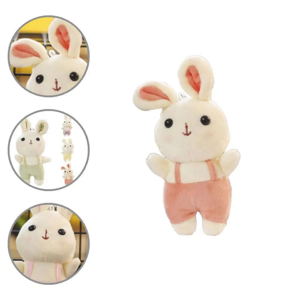 

Ultra Soft Creative Overalls Bunny Pendant Skin-friendly Rabbit Toy Lovely for Schoolbag