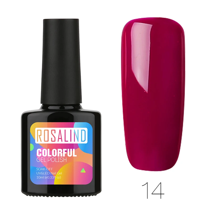 14 ROSALIND 10 мл УФ гель лак для ногтей цвета ногтей гель для ногтей лак для ногтей Vernis Полупостоянный акриловый Гибридный гель Лаки верхнее покрытие - Цвет: 14