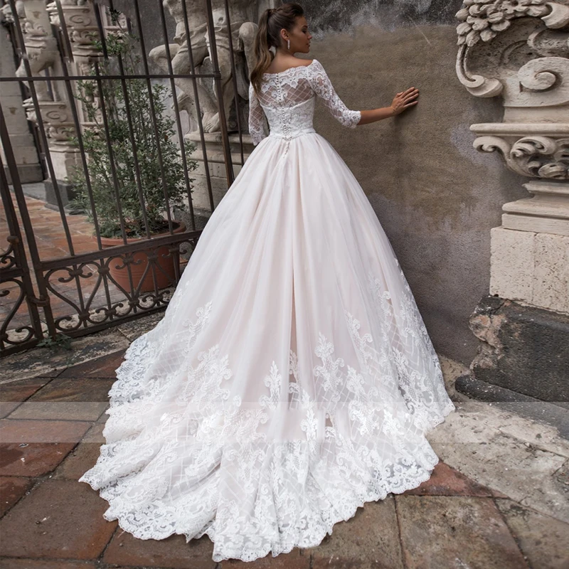 

Hi Shy Bride New Simple Wedding Dress Backless Sleeveless Design Chiffon Lace Bride Dresses Princess Dress Plus Size Tailor-made