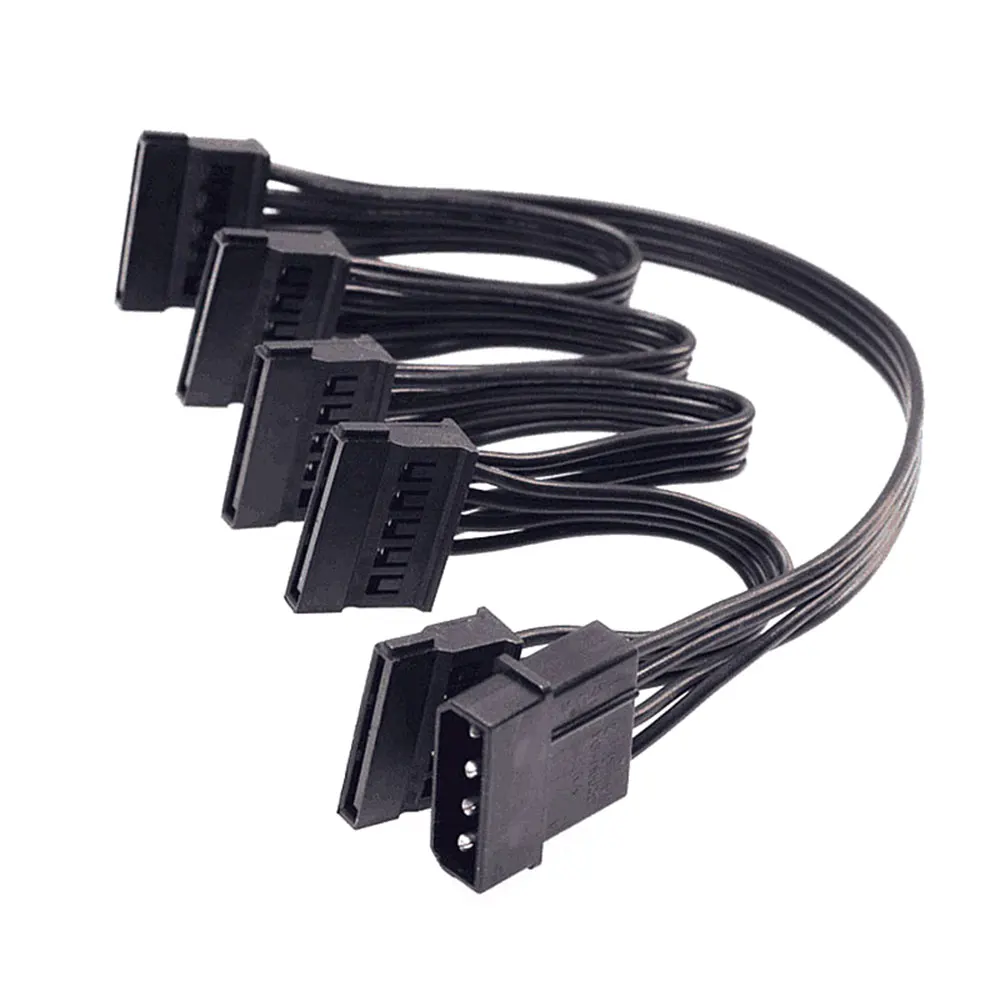 Кабель-разветвитель Molex с 1 на 5 SATA 15 контактов для жесткого диска 18 AWG 4-контактный