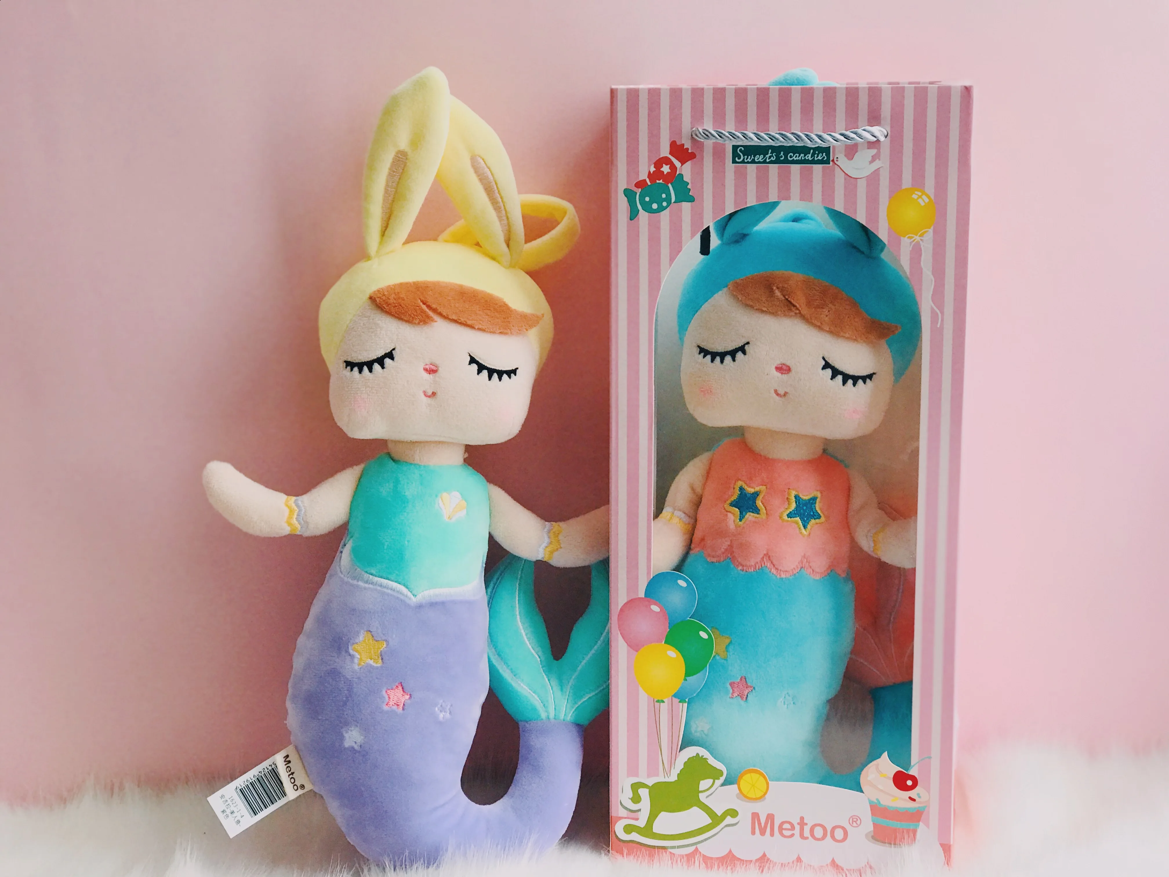 Metoo Плюшевые игрушки Анжела Русалочка куклы с коробкой Dreaming Girl плюшевый кролик мягкие Подарочные игрушки для детей 【 новая коробка 】