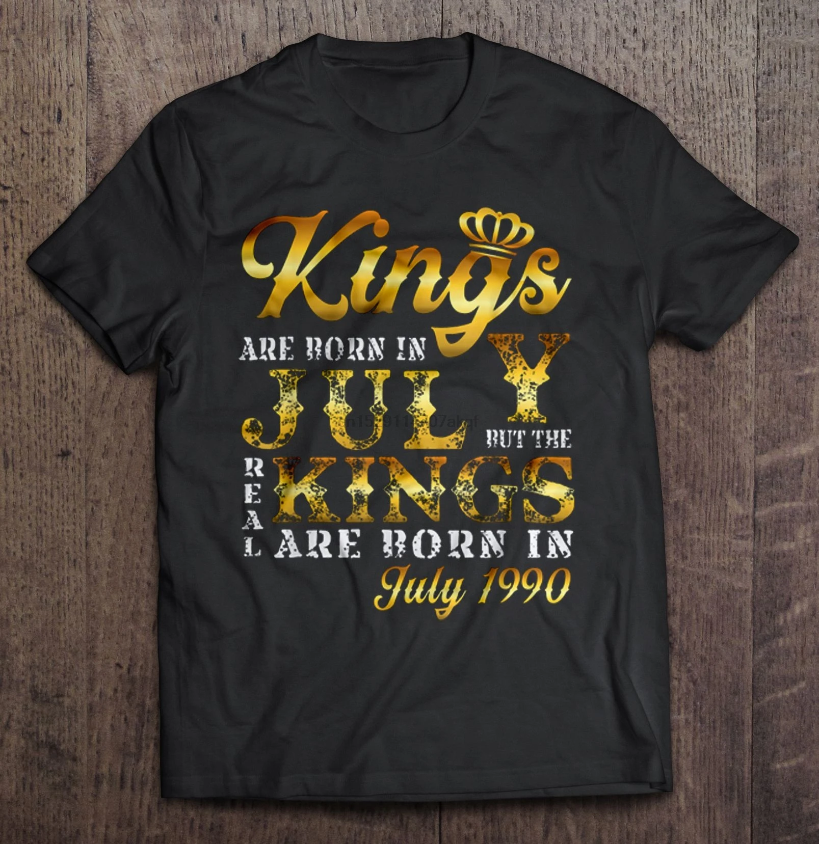 Мужская забавная футболка модная Kings Born в июля но настоящий король рожден 1990 года