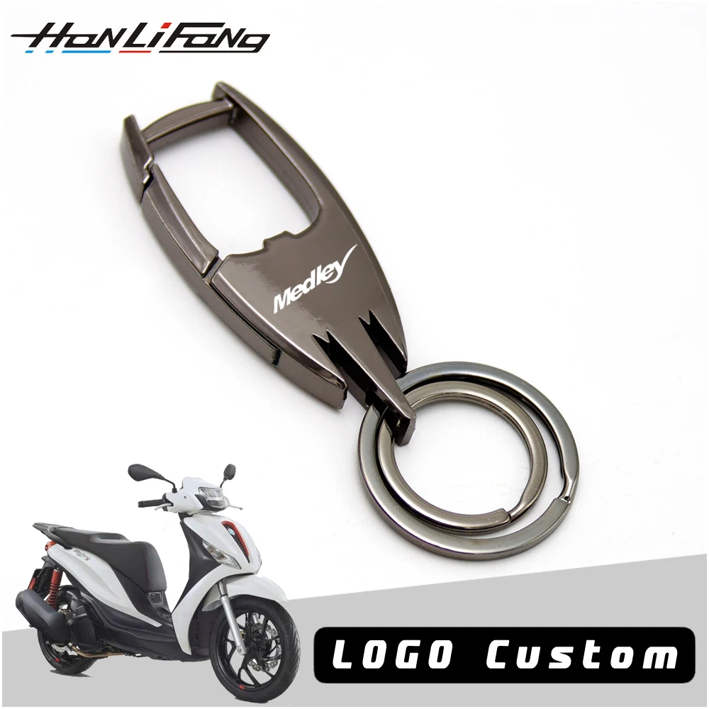 

For Piaggio Motorcycle Keychain Piaggio Medley 125 Medley 150 125S 150S Metal Keyring Custom Lettering Emblems Moto Keychain