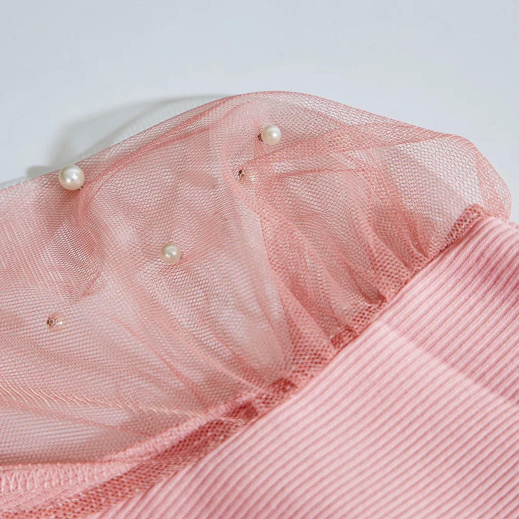 Женская черная блузка рубашка с круглым вырезом Сетчатое платье-фонарь рукав в