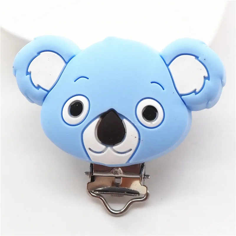 Blue Chenkai 10 шт. силиконовые зажимы Koala DIY Детский Прорезыватель кольцо для соски держатель цепи пустышка для младенца ювелирные изделия игрушки клипсы BPA бесплатно - Цвет: Blue