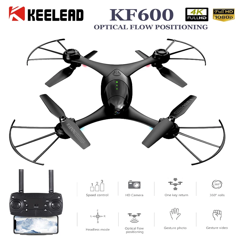 KF600 Дрон 4K 1080P Wifi FPV оптическое позиционирование потока двойной камеры для Дронов