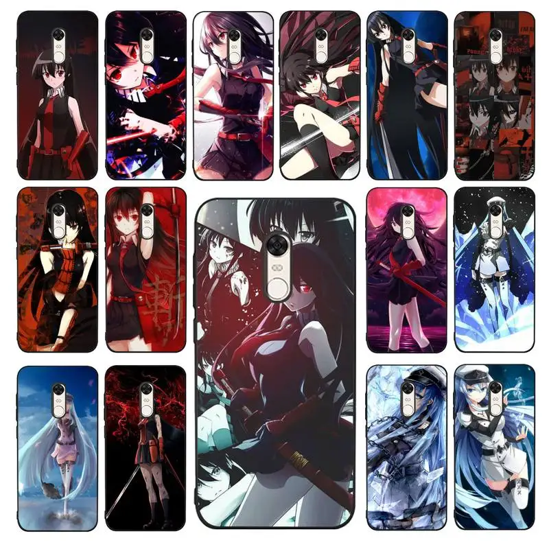 

Yinuoda Akame Ga Kill Anime Phone Case for Redmi 5 6 7 8 9 A 5plus K20 4X 6 cover