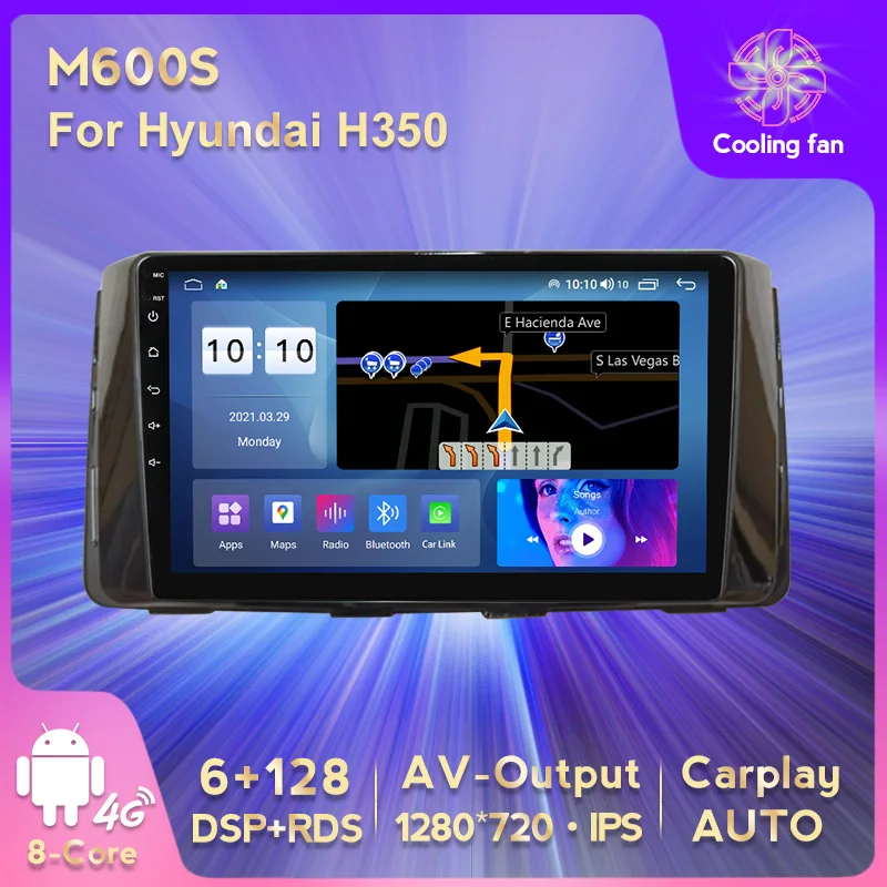 Автомобильный мультимедийный GPS навигатор 6 + 128G Android 11 DSP IPS 2Din для Hyundai H350
