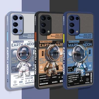 space astronaut matte translucent phone case for oppo reno 5 pro a32 a53 find x3 lite realme v5 k7x q2 silicone hard cover coque