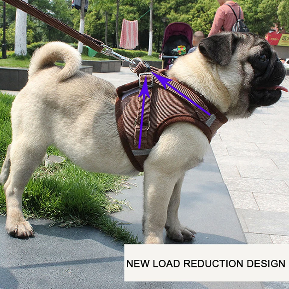 

Copetsla Breathable Small Dog Pet Harness and Leash Set Puppy Cat Vest Reflective Harness Collar For Chihuahua Pug Bulldog Cat