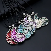 1pc fashion alloy multicolor irregular shape pendant natural abalone shell necklaces for women diy jewelry making wholesale