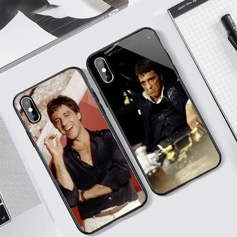 

Tony Montana Scarfaces Al Pacino Phone Case Tempered glass For iphone 6 7 8 plus X XS XR 11 12 13 PRO MAX mini