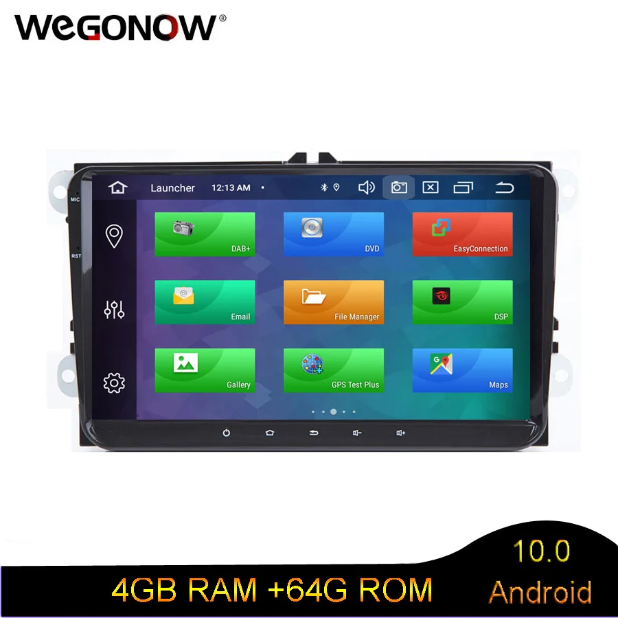 Автомобильный плеер 9 дюймов 8 ядер Android 10 0 4 Гб 64 ГБ RDS радио GPS OBD для VW Tiguan Touran Jetta