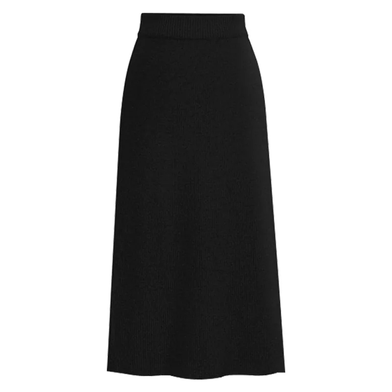 

Wool skirt mid-length large size slit bag hip high waist women skirt
