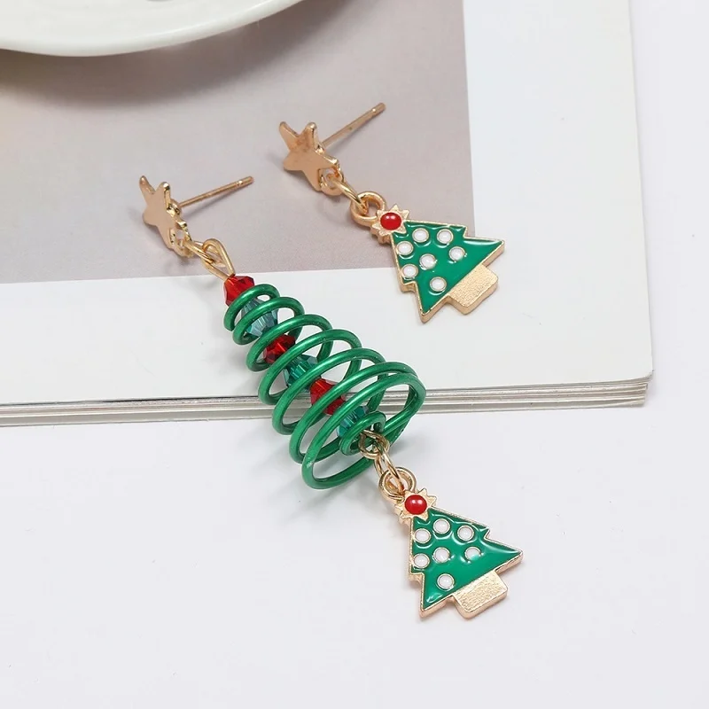 

Creative Christmas Tree Dangle Earrings For Women Snowman Snowflake Fashion Aesthetic Earrings Jewelry Girls Gift