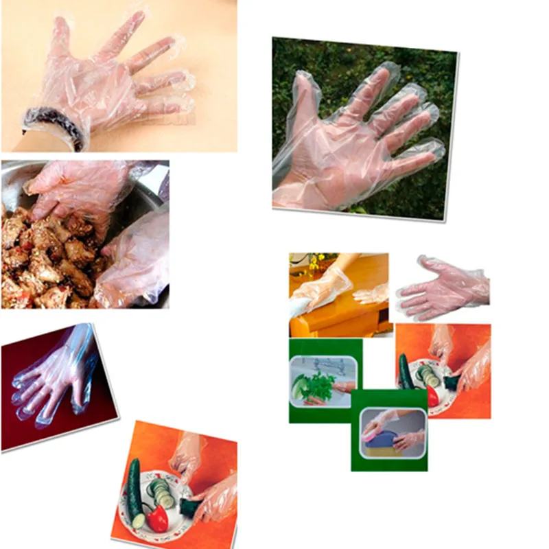

100Pcs/Set Disposable Plastic Clear Gloves Food Eco-friendly Gloves For Kitchen Cooking Industrial Restaurant Cleaning Gloves