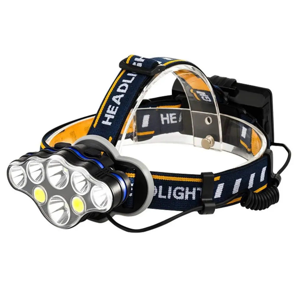 

COB 8 Lights Highlight Headlights USB Rechargeable Head-mounted LED High-power Fishing Lights Outdoor Camping Lights