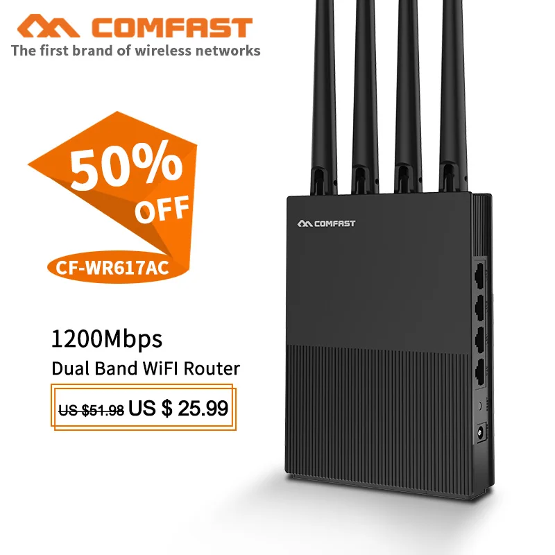 Comfast CF WR617AC домашний wifi маршрутизатор 1200 м беспроводной 2 4G + 5 ГГц Wan/Lan умный Wi Fi