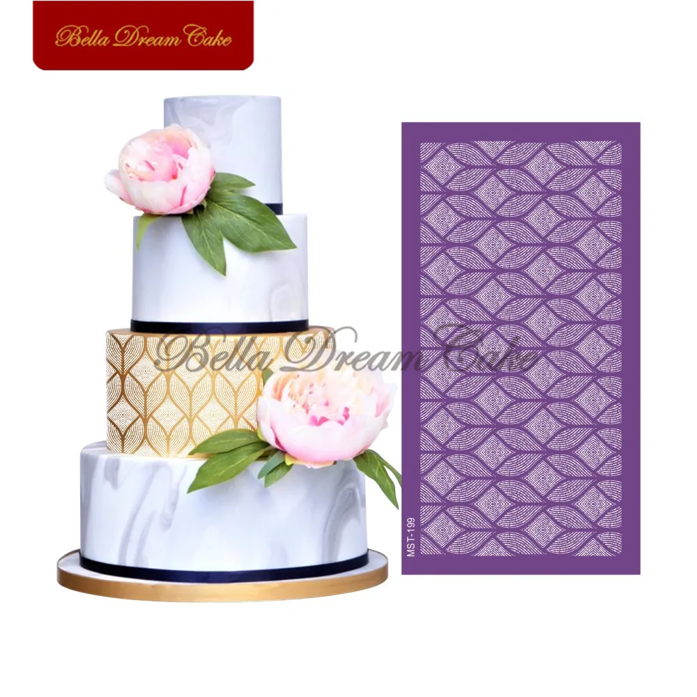 Квадратные кружевные трафареты для торта тканевые свадебного форма украшения