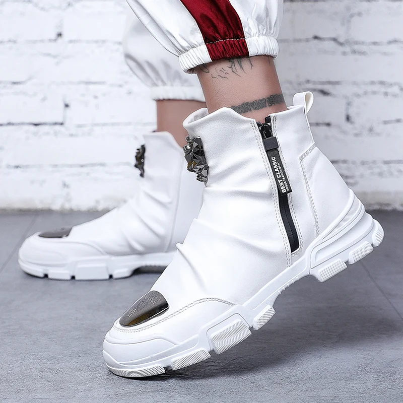 Мужские ботинки Новинка Кожаные полуботинки martin для мужчин высокие ковбойские