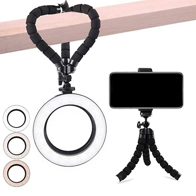 Светодиодный кольцевой светильник с осьминогом Портативный Гибкий штатив