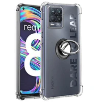 metal ring holder cover realme 8 7 pro case silicon transparent shockproof phone case for realmi8 pro realme 7 5g 8i 8pro cases