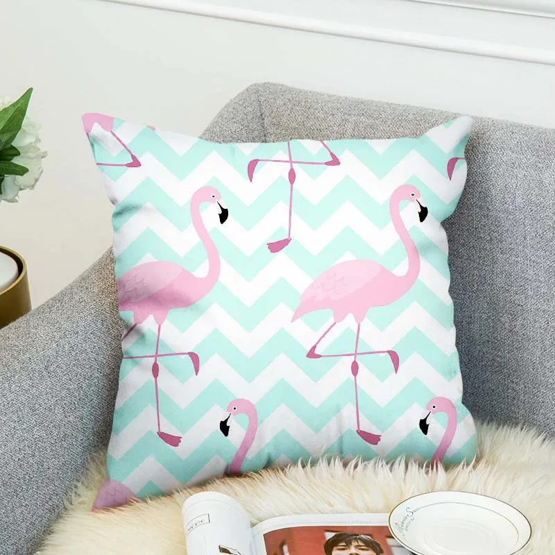 

Tassel Pink Flamingo Palm Leaf FlowerNew High Grade Decorative Pillow Case Car Home Sofa Cushion Cover 3D Digital Print style-3