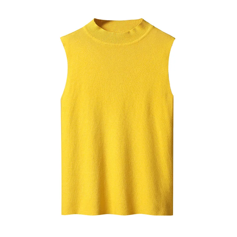 

Women's autumn new sleeveless vest half a turtleneck women wear outside