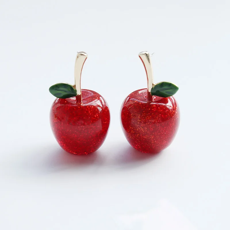 

Red and green apple crystal clear, breathable, sweet, no pierced ear clips