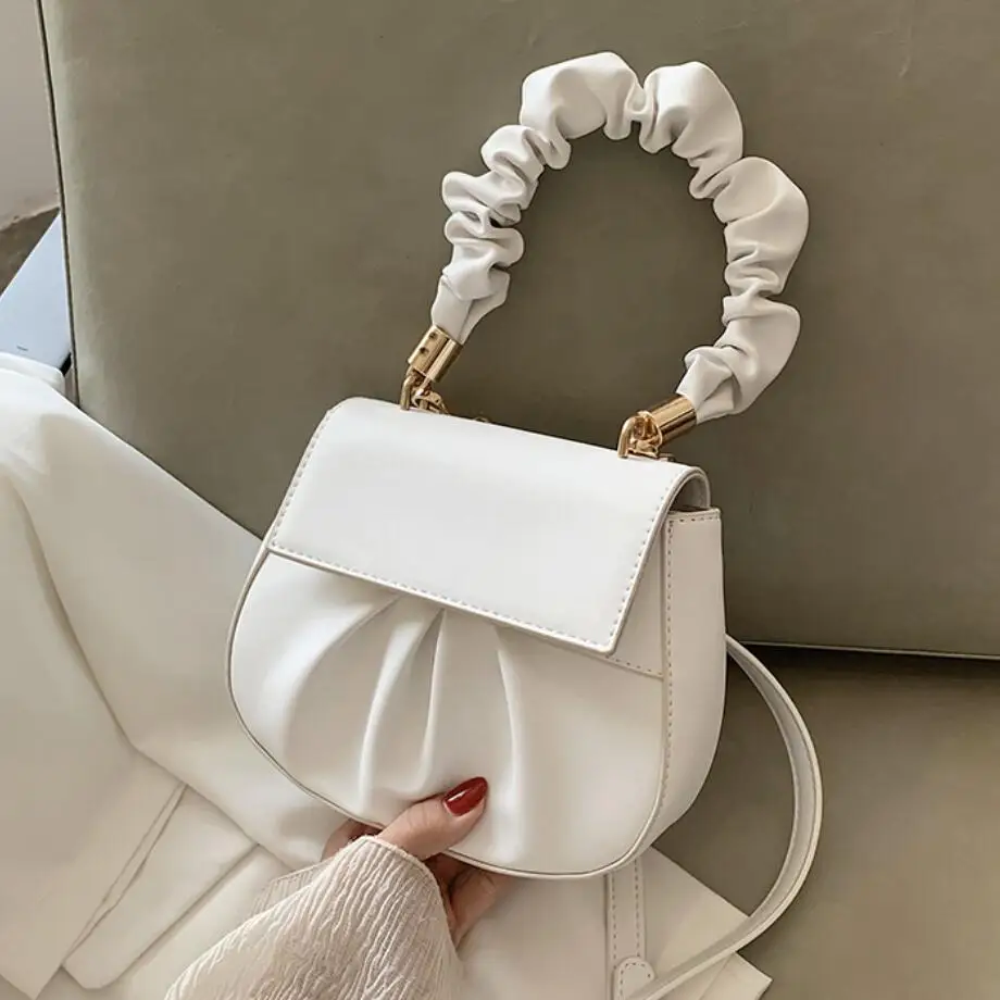 Однотонная плиссированная Сумка тоут 2020 модная Новая высококачественная