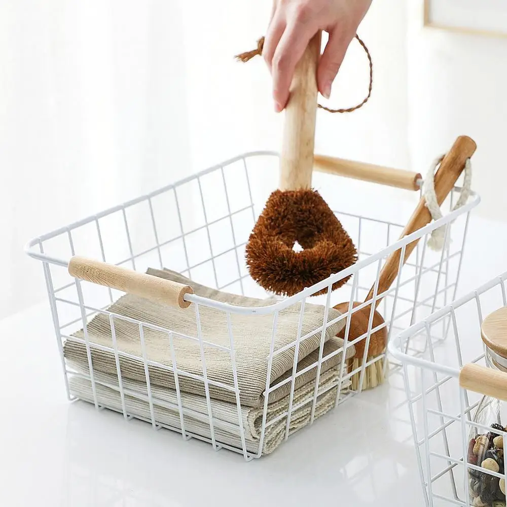 Простой из кованого железа корзина для хранения книг косметики одежды фруктов