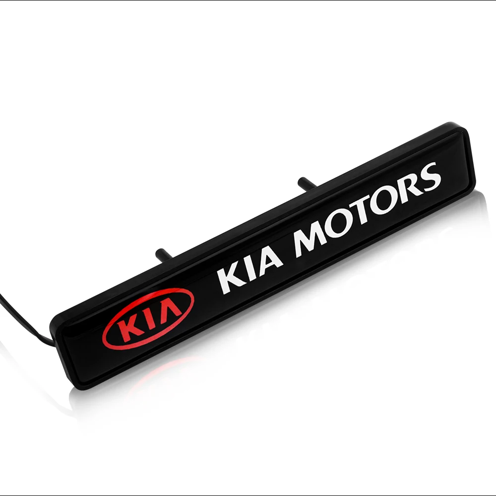 ABS Chrome Grille Emblem Badge LED Decoration lights Car Logo Sticker For KIA Cerato Sportage R k2 k3 k4 k5 k6 Sorento Sportage Soul Optima