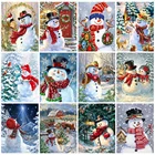 Huacan Алмазная вышивка мультфильм картины из алмазной мозайки Снеговик алмазные картины декор для дома