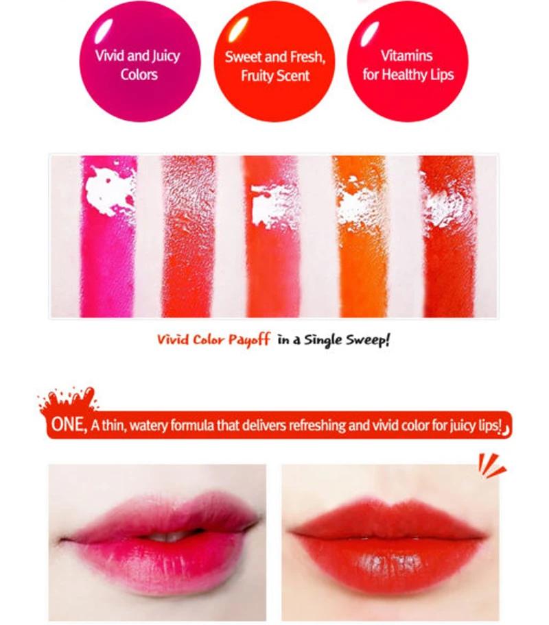 

PERIPERA Vivid Tint Water 1pcs Long Lasting Lips Makeup Makeup Matte Lipsticks Beauty Moisturizing Lip Gloss Korea Cosmetics