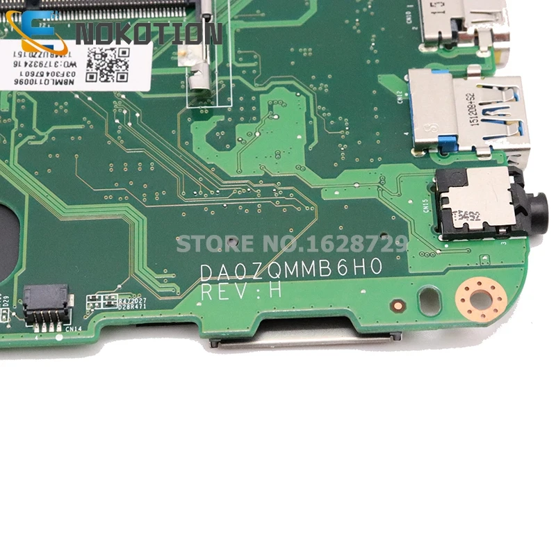 Материнская плата NOKOTION для ноутбука Acer ASPIRE E5 411 материнская DA0ZQMMB6H0 NBMLQ11009 NBMLQ110096 с